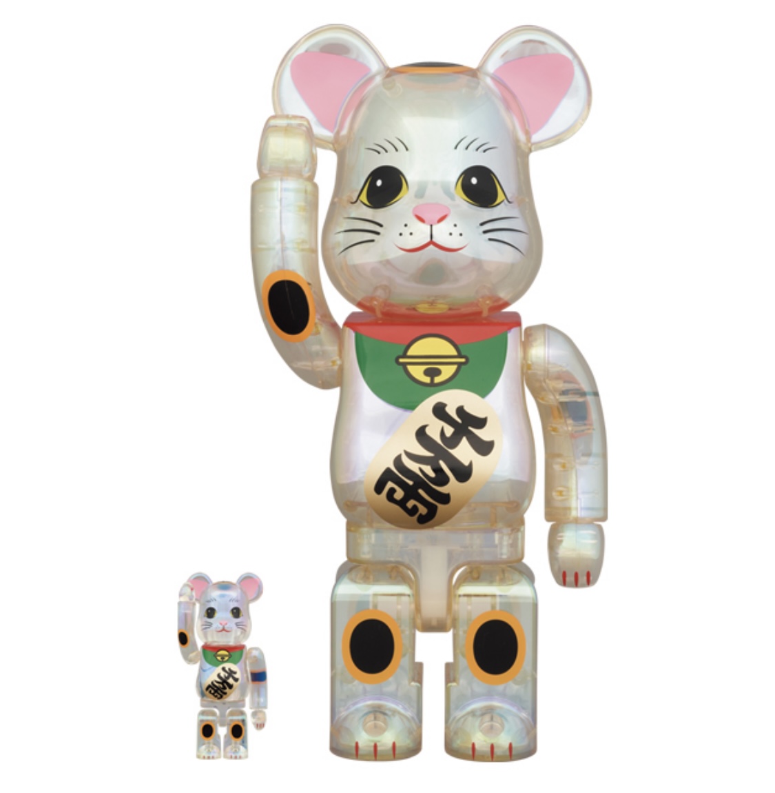 BE@RBRICK 招き猫 桃色透明メッキ 400％ 100％ - おもちゃ