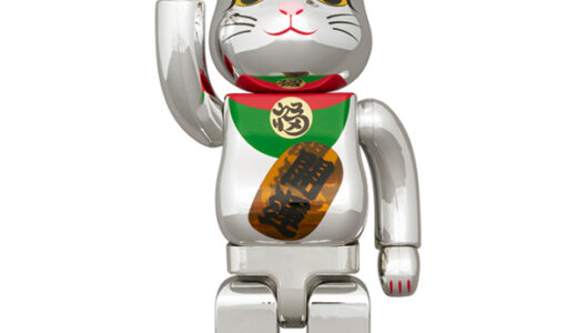 【2024/1/26（土）発売】BE@RBRICK 招き猫 開運 銀メッキ 発光 400％ / 1000％